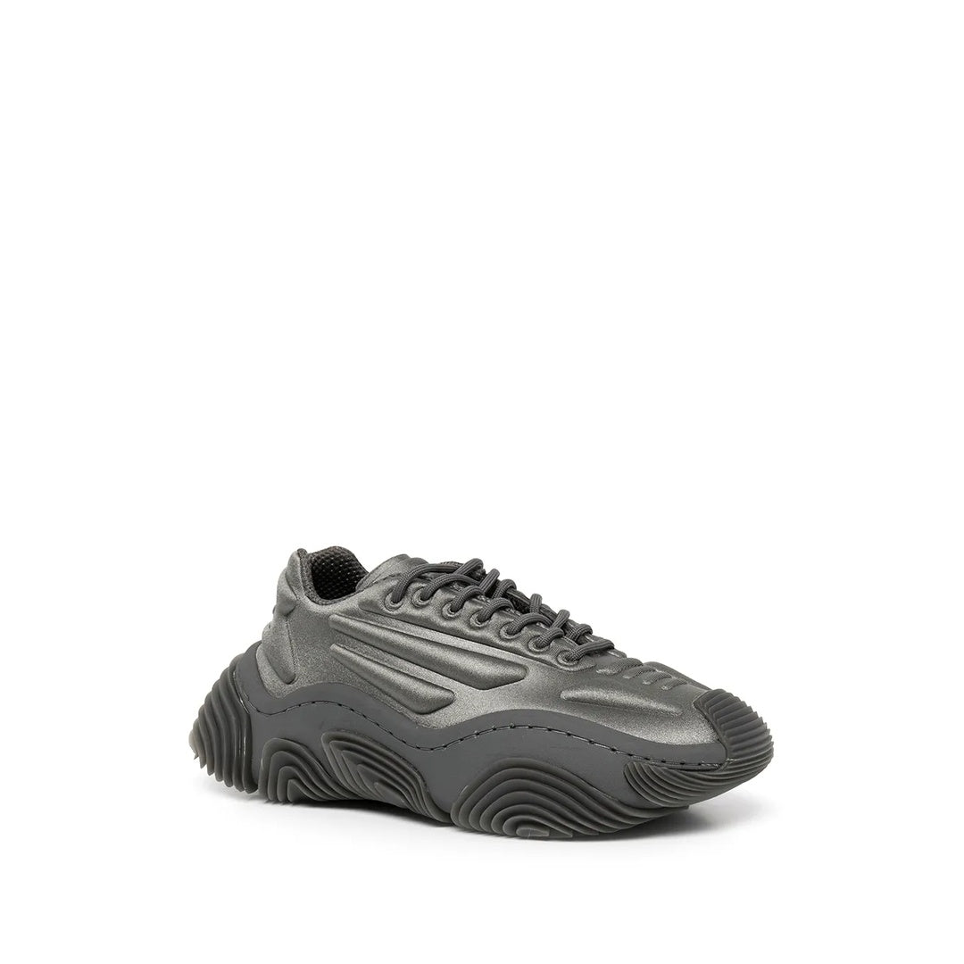 ALEXANDER WANG VORTEX METALLIC LOW-TOP SNEAKER GRAY