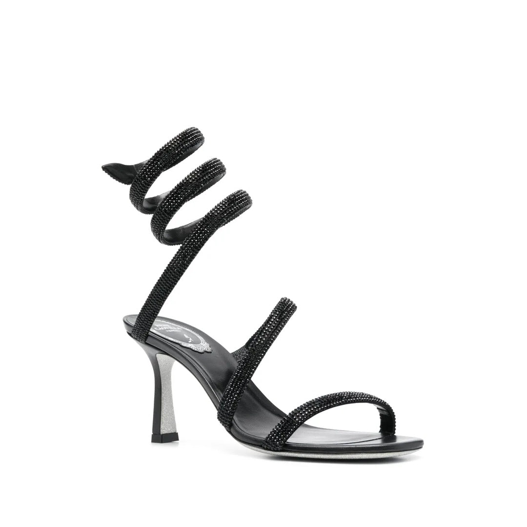 RENÉ CAOVILLA CLEO RHINESTONE-EMBELLISHED SANDAL BLACK