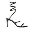 RENÉ CAOVILLA CLEO CRYSTAL-EMBELLISHED LEATHER SANDAL BLACK