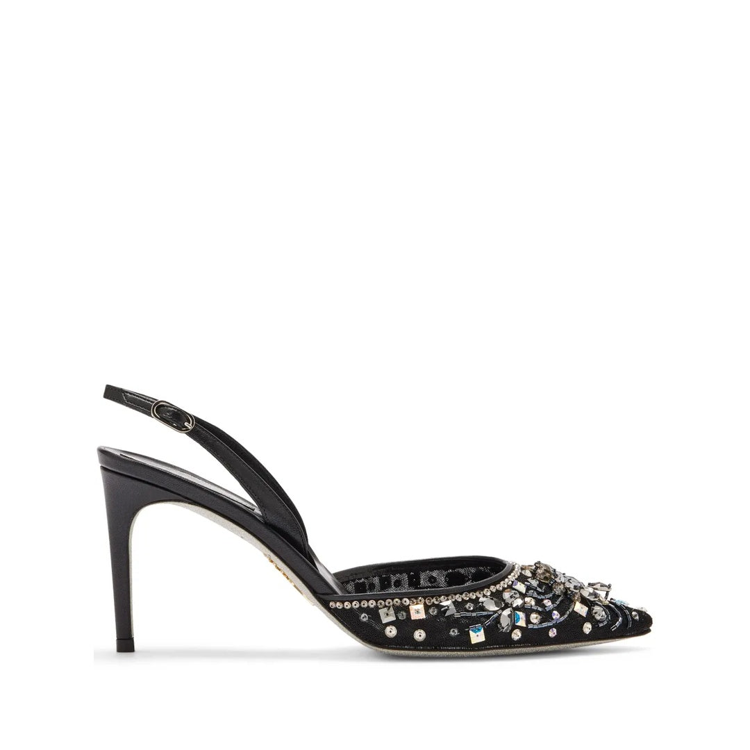 RENÉ CAOVILLA CINDERELLA 110MM SLINGBACK PUMP BLUE
