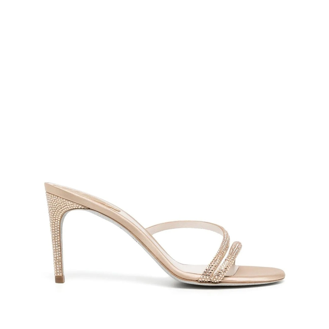 RENÉ CAOVILLA EDEN CRYSTAL-EMBELLISHED FLAT ESPADRILLE GOLD