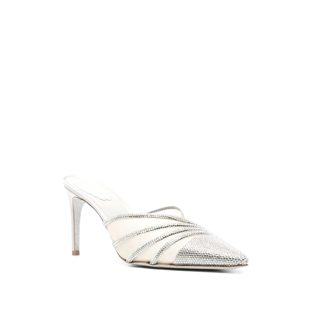 RENÉ CAOVILLA CATERINA BLUSH MULE SILVER