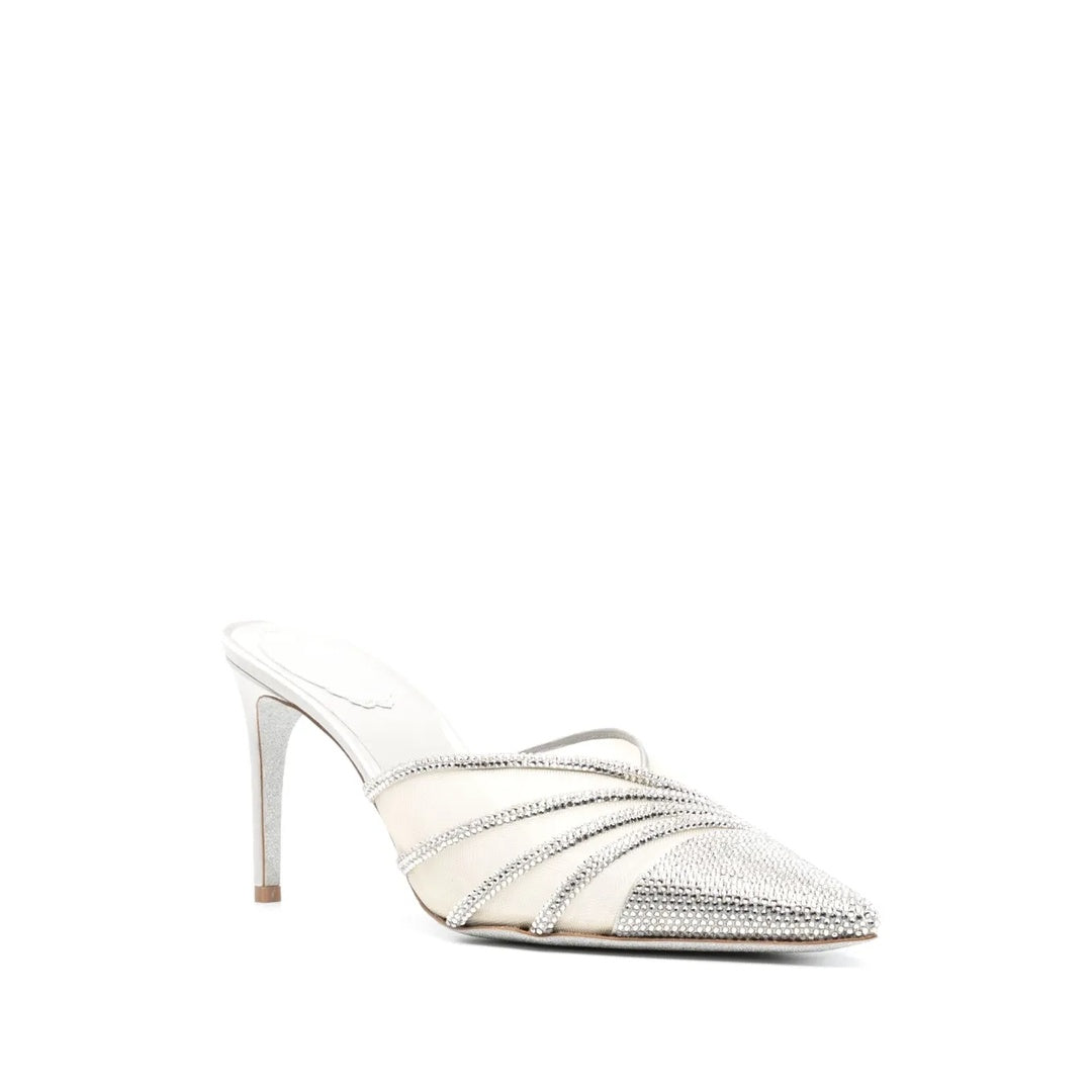 RENÉ CAOVILLA CATERINA BLUSH MULE SILVER
