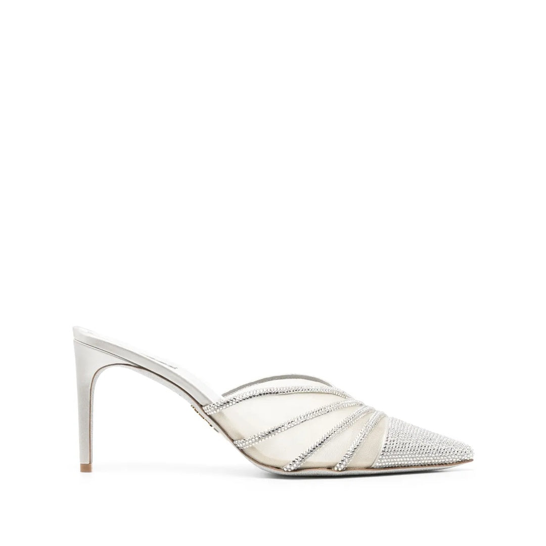 RENÉ CAOVILLA CATERINA BLUSH MULE SILVER