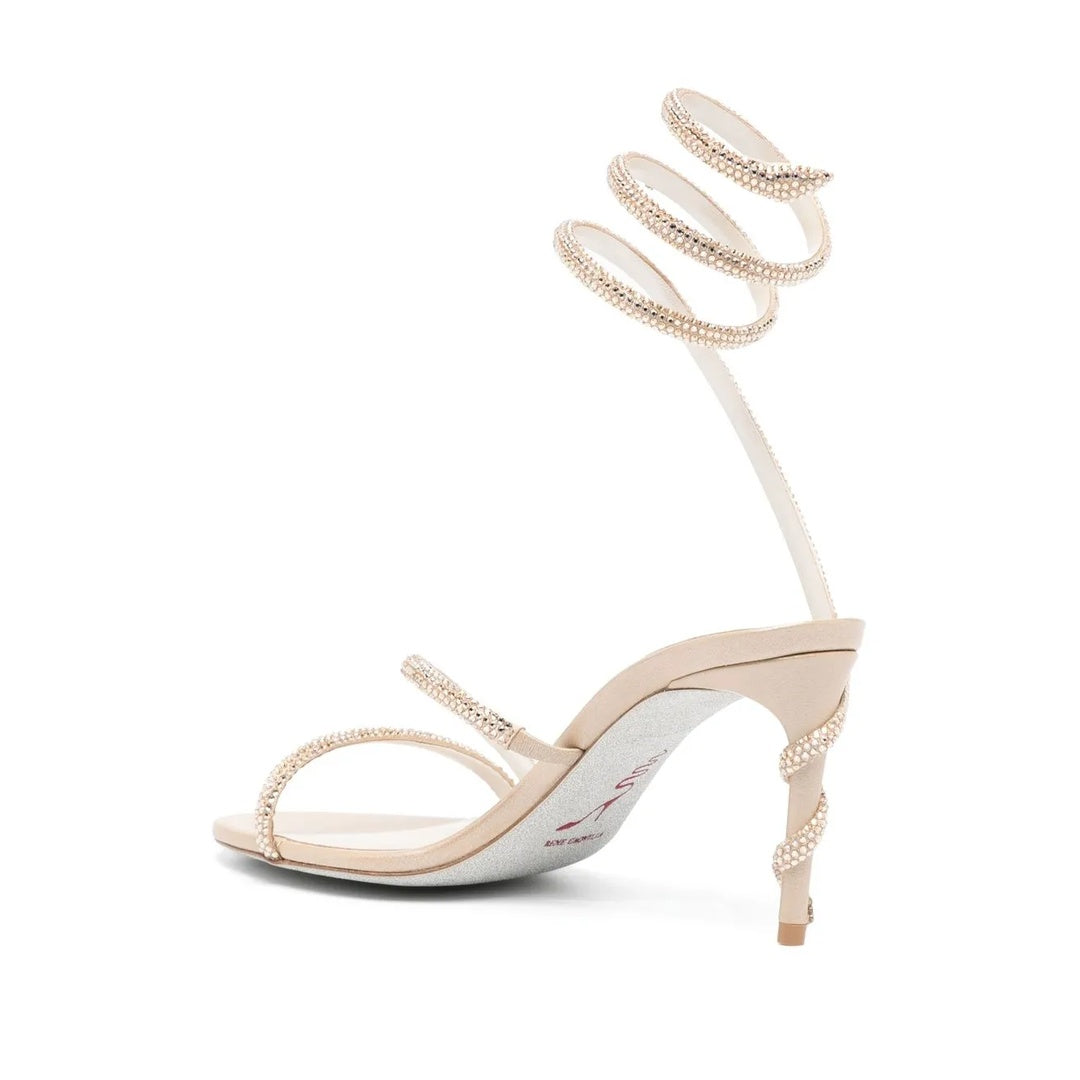 RENÉ CAOVILLA MARGHERITA PEARL SANDAL CREAM