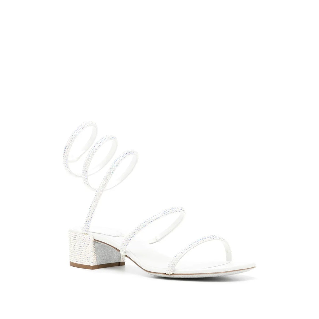 RENÉ CAOVILLA MARGHERITA 50MM SANDAL WHITE
