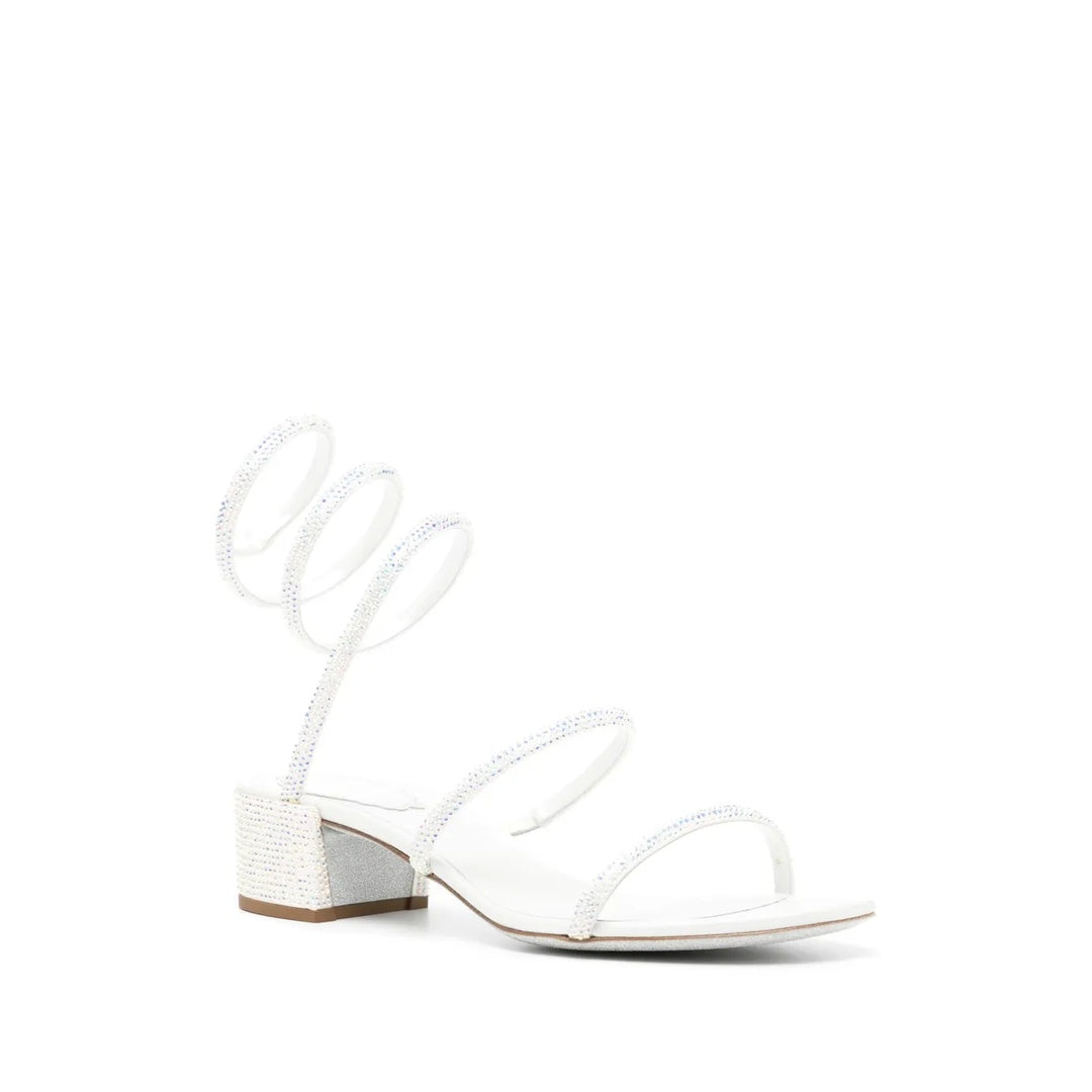 RENÉ CAOVILLA MARGHERITA 50MM SANDAL WHITE