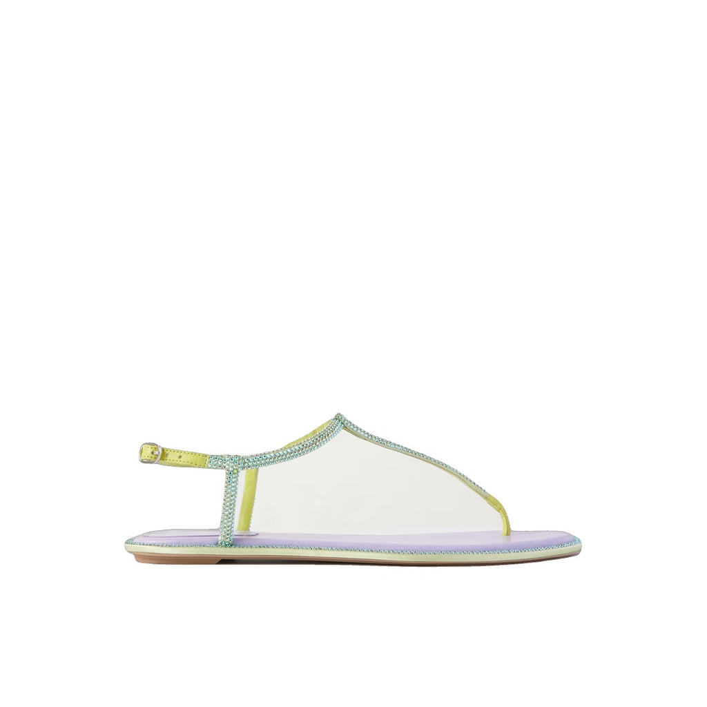 RENÉ CAOVILLA DIANA EMBELLISHED FLAT SANDAL PURPLE