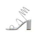 RENÉ CAOVILLA STRASS T-STRAP THONG SANDAL SILVER