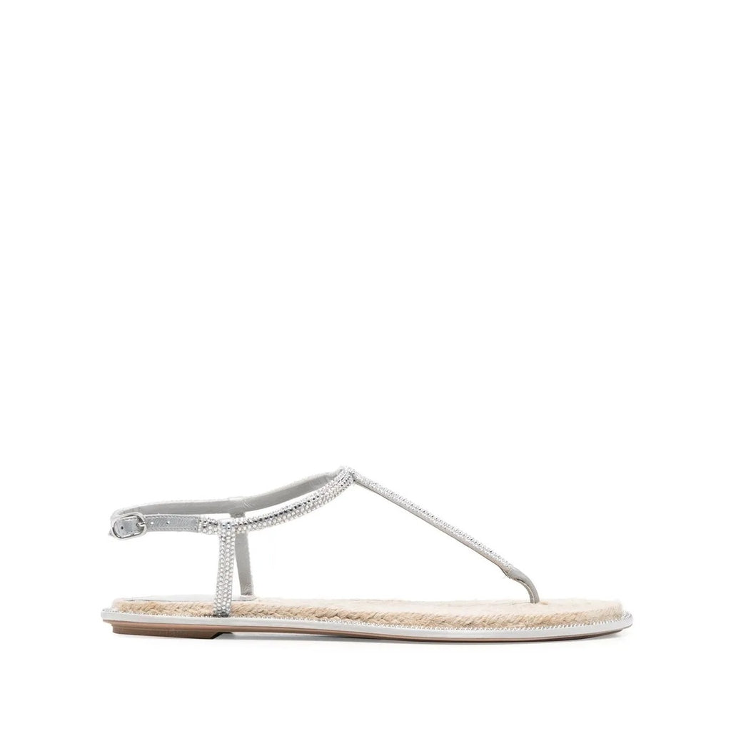 RENÉ CAOVILLA THONG SANDAL LAMBSKIN PLATINUM