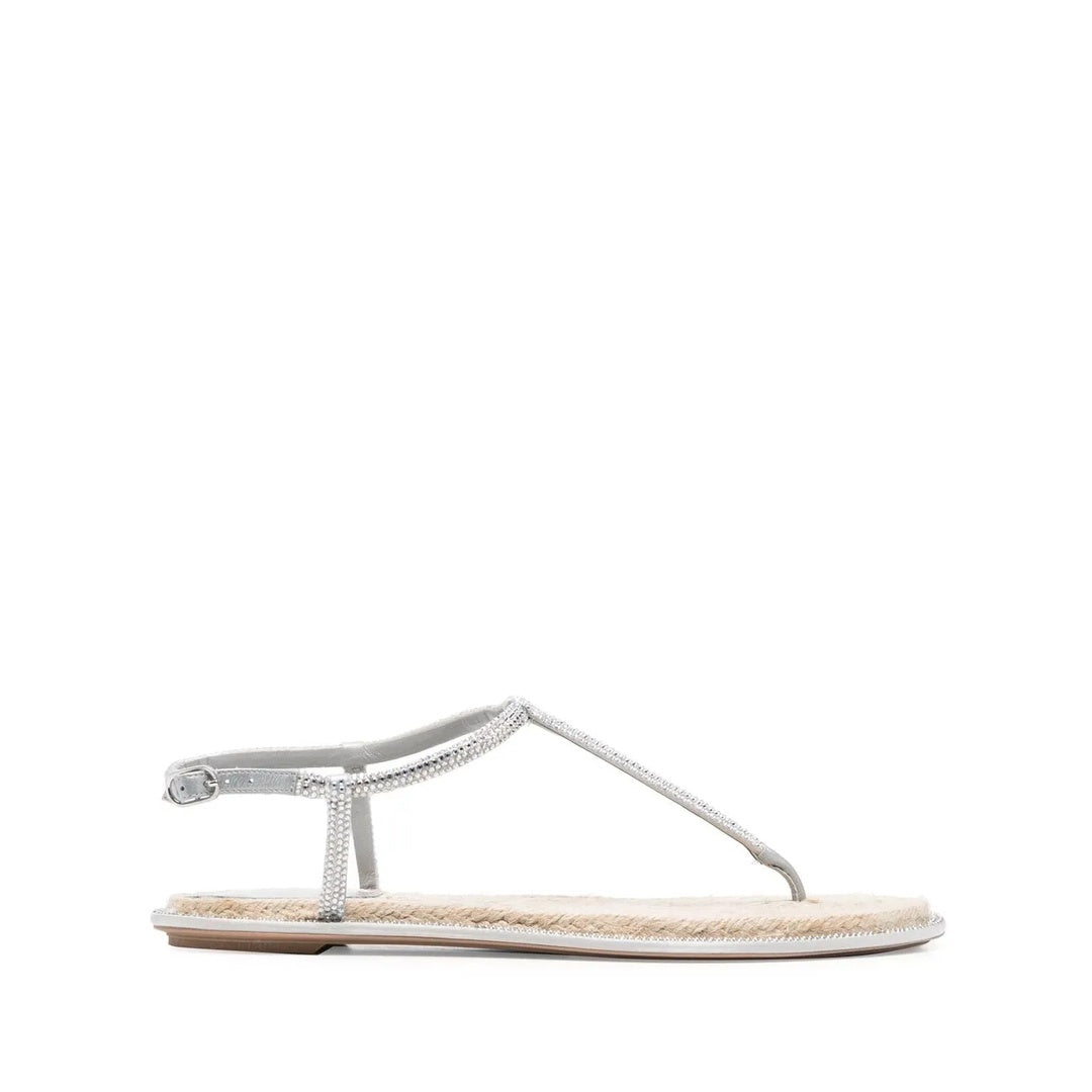 RENÉ CAOVILLA THONG SANDAL LAMBSKIN PLATINUM