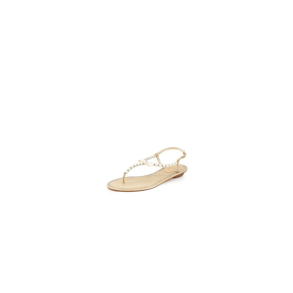 RENÉ CAOVILLA THONG SANDAL LAMBSKIN PLATINUM