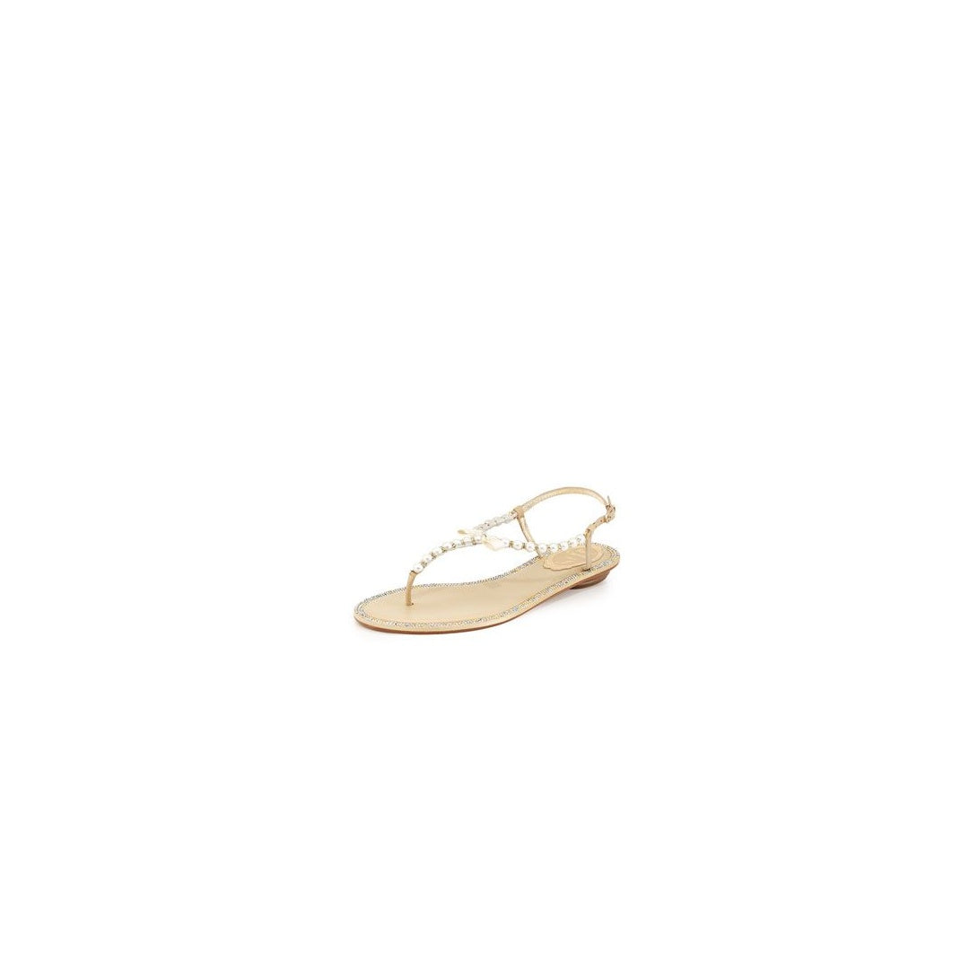 RENÉ CAOVILLA THONG SANDAL LAMBSKIN PLATINUM