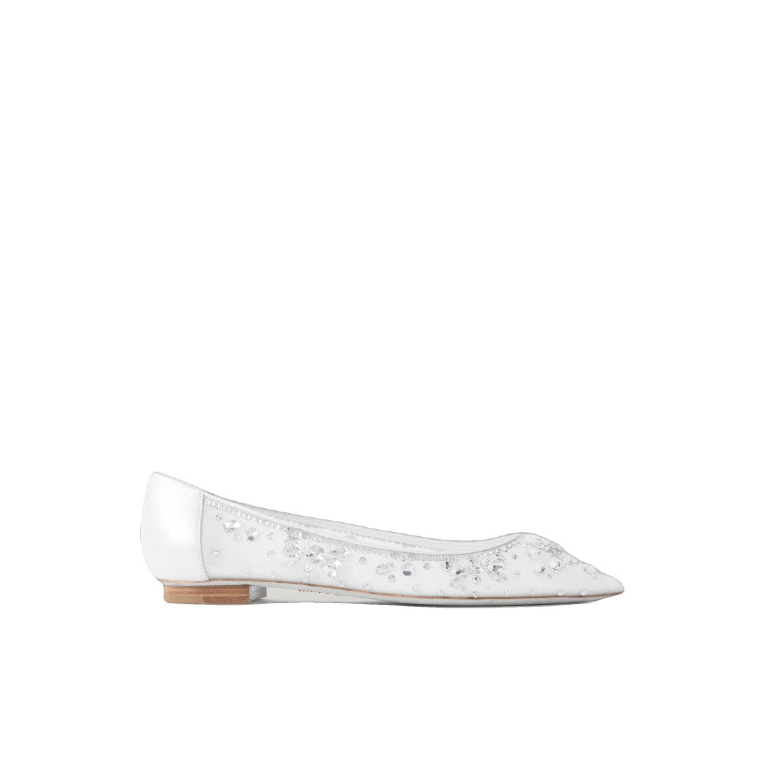 RENÉ CAOVILLA CRYSTAL-EMBELLISHED LEATHER TULLE SLINGBACK PUMP SILVER