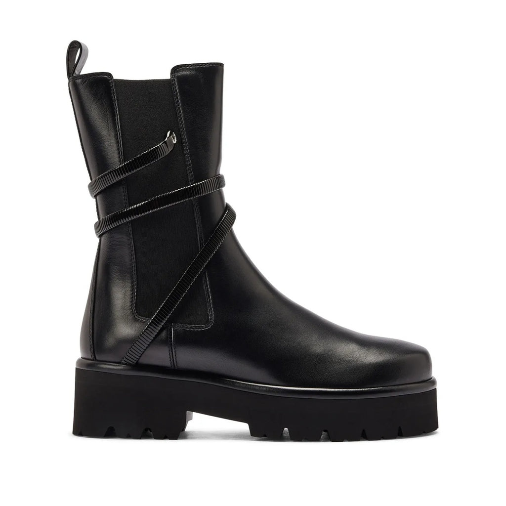 RENÉ CAOVILLA JUNIPER BIKER BOOT BLACK