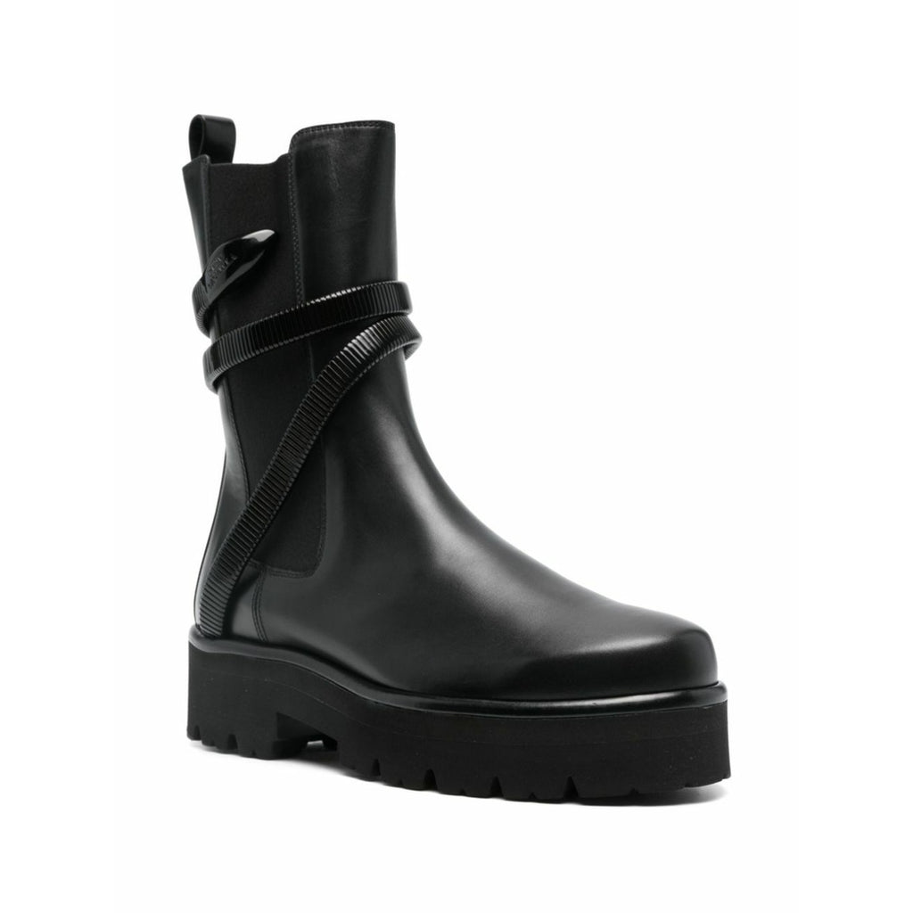 RENÉ CAOVILLA JUNIPER BIKER BOOT BLACK