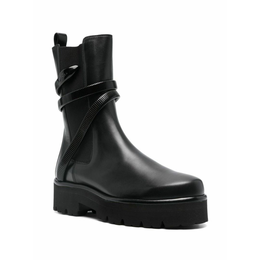 RENÉ CAOVILLA JUNIPER BIKER BOOT BLACK
