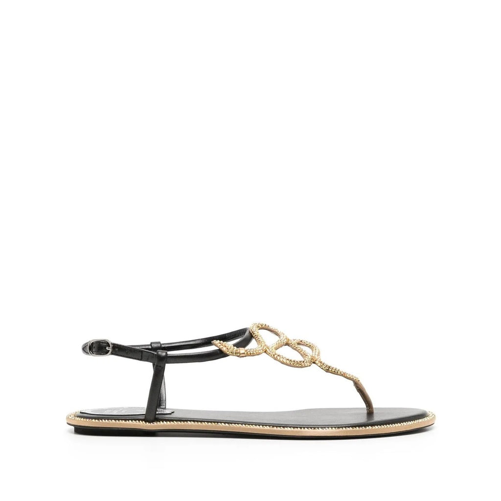 RENÉ CAOVILLA SNAKE PUMP SANDAL BLACK