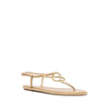 RENÉ CAOVILLA SATIN SNAKE DETAIL FLAT SANDAL NATURAL