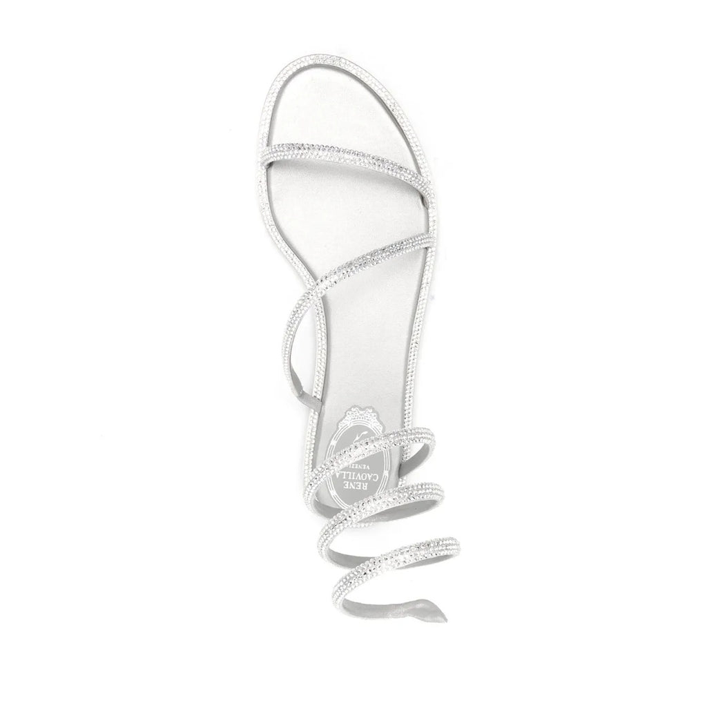 RENÉ CAOVILLA 40MM CRYSTAL-EMBELLISHED SANDAL SILVER