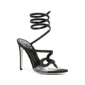 RENÉ CAOVILLA LEATHER SNAKE SANDAL COLORBLOCK BLACK